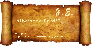 Halbritter Ernő névjegykártya