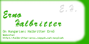 erno halbritter business card